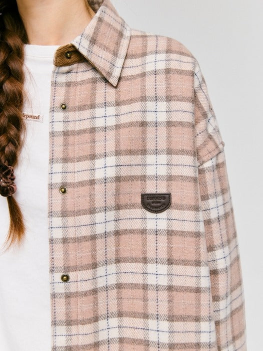 Wconcept_Depound wool check shirts - indian pink