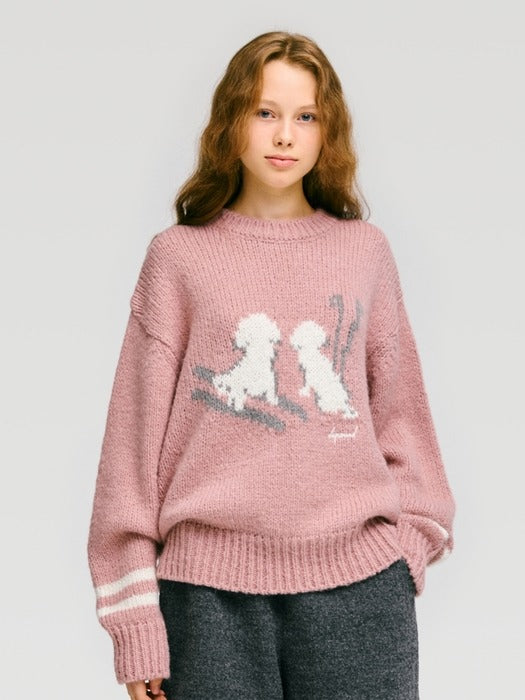 Wconcept_Depound ski graphic pullover - indian pink