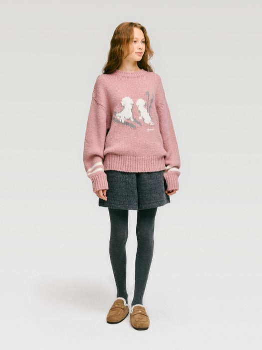 Wconcept_Depound ski graphic pullover - indian pink