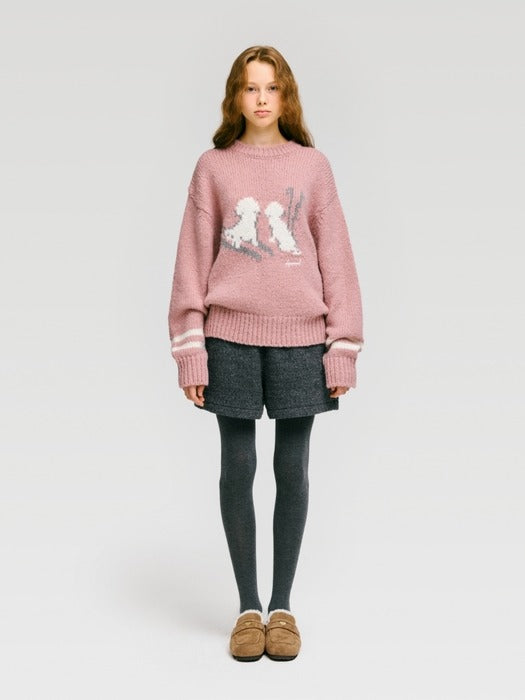 Wconcept_Depound ski graphic pullover - indian pink