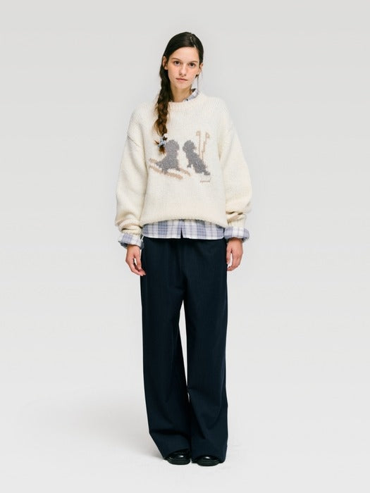 Wconcept_Depound ski graphic pullover - ivory