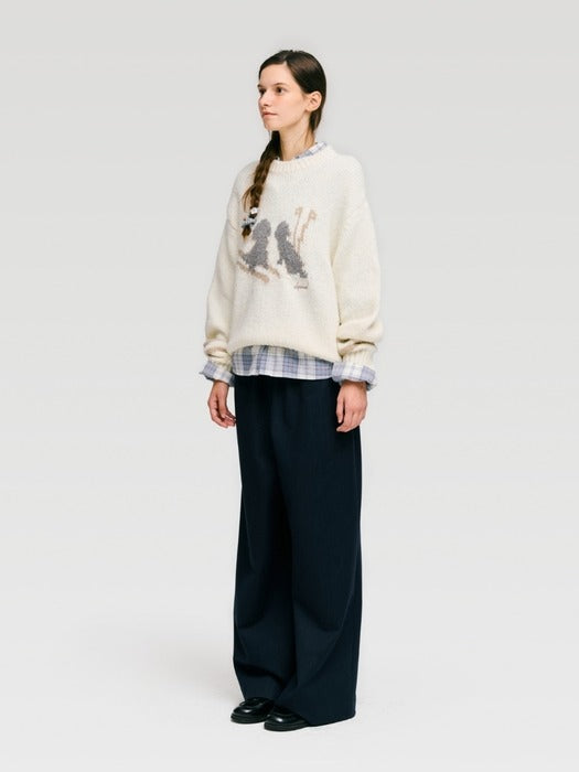 Wconcept_Depound ski graphic pullover - ivory