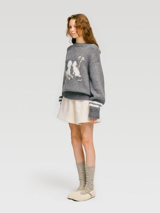 Wconcept_Depound ski graphic pullover - melange grey