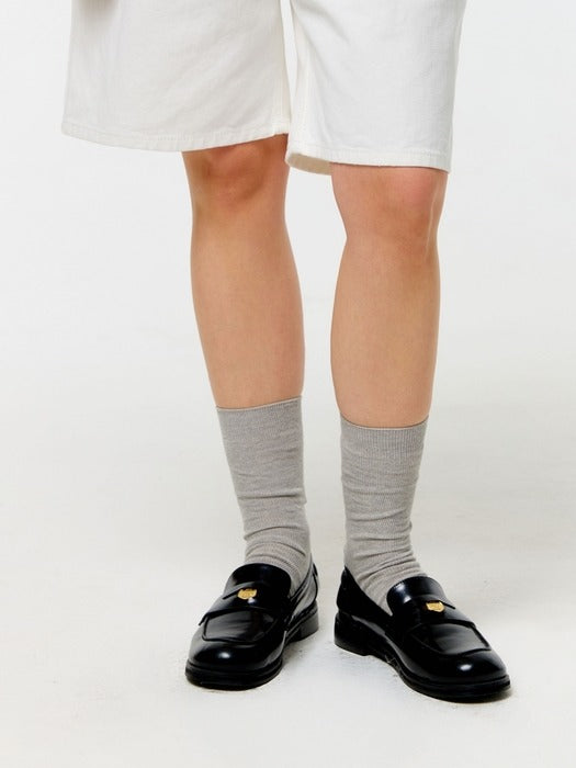 Wconcept_Depound basic cursive logo socks - melange grey