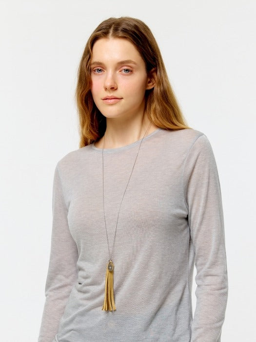 Wconcept_Depound tassel drop necklace - silver