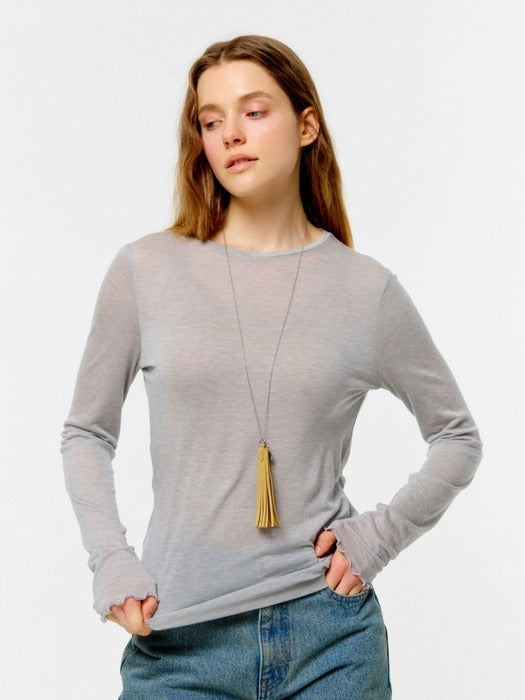 Wconcept_Depound tassel drop necklace - silver
