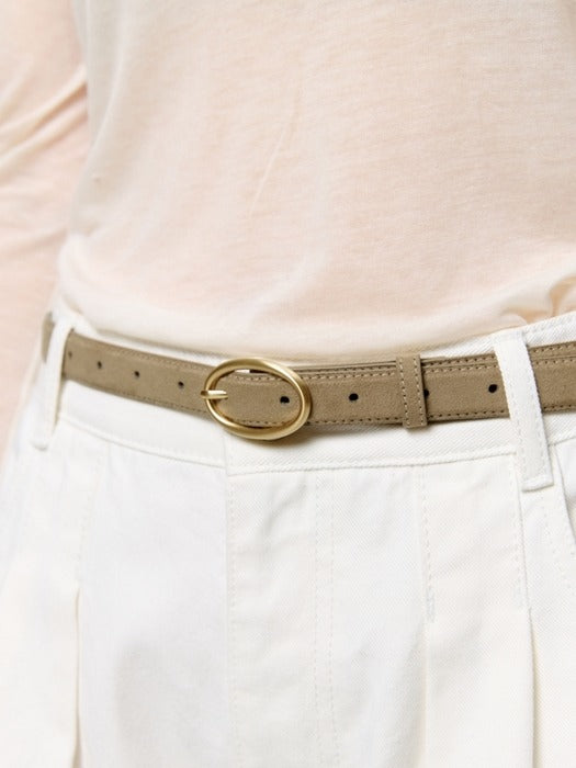Wconcept_Depound suede circle belt (20mm) - yellow+beige