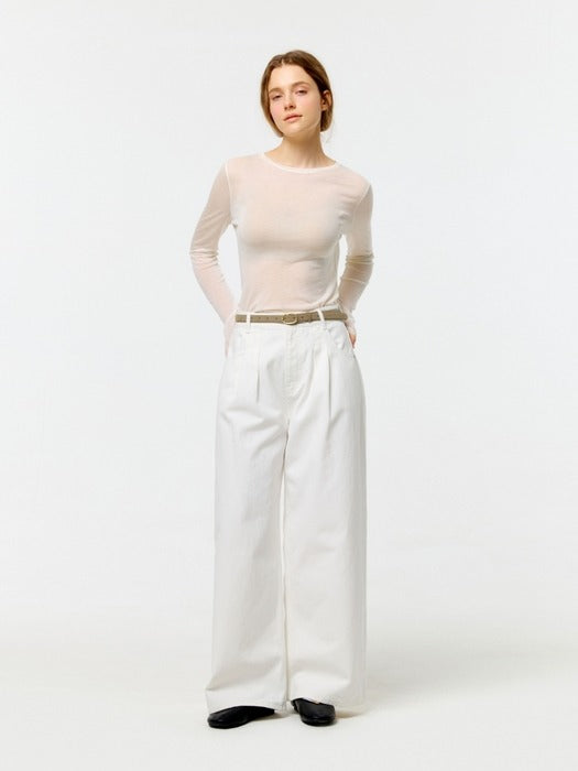 Wconcept_Depound suede circle belt (20mm) - yellow+beige