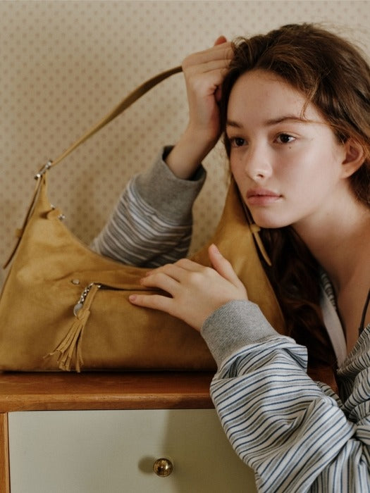 Wconcept_Depound latte bag (suede) - butter