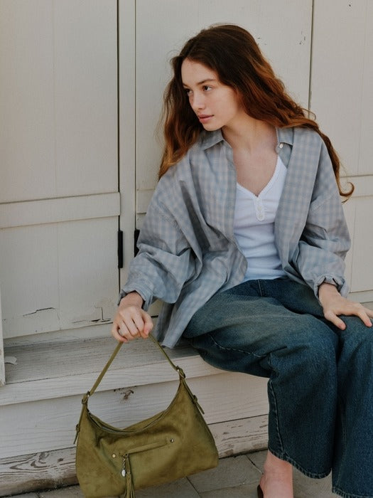 Wconcept_Depound latte bag (suede) - olive