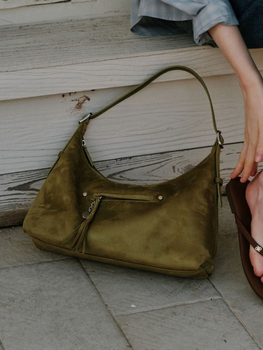 Wconcept_Depound latte bag (suede) - olive