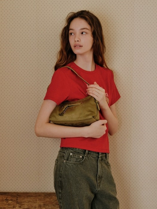 Wconcept_Depound latte bag (suede) - olive (S)
