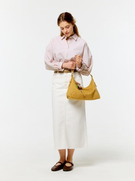 Wconcept_Depound denim long skirt - white