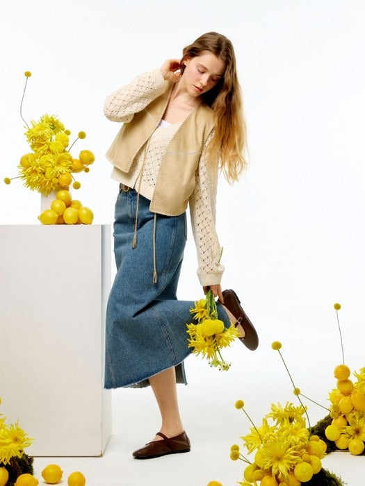 Wconcept_Depound denim long skirt - medium blue