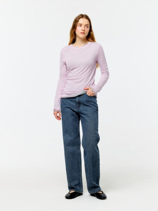 Wconcept_Depound signature semi wide denim pants - blue