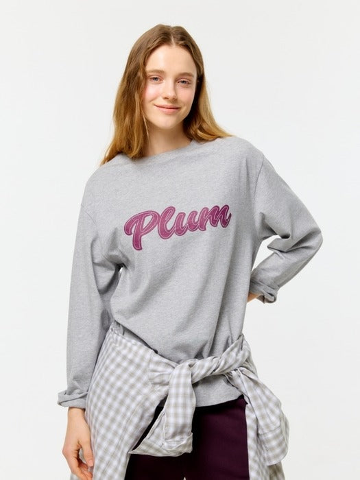 Wconcept_Depound plum t-shirt - melange grey