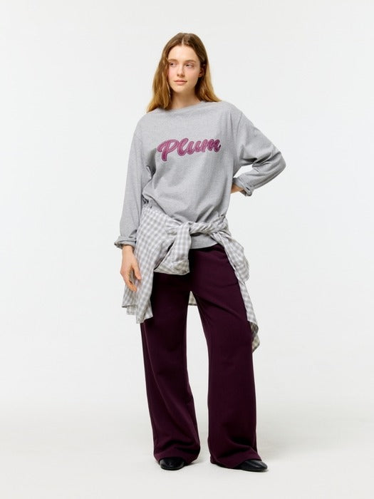 Wconcept_Depound plum t-shirt - melange grey