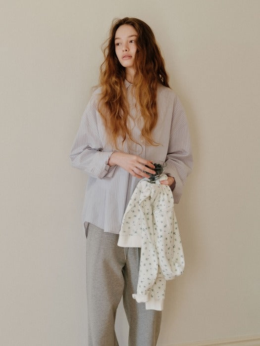 Depound oversized stripe shirts - light grey