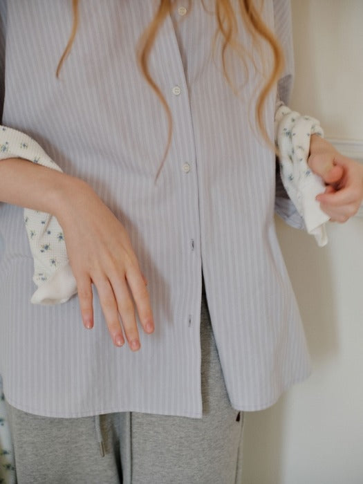 Depound oversized stripe shirts - light grey