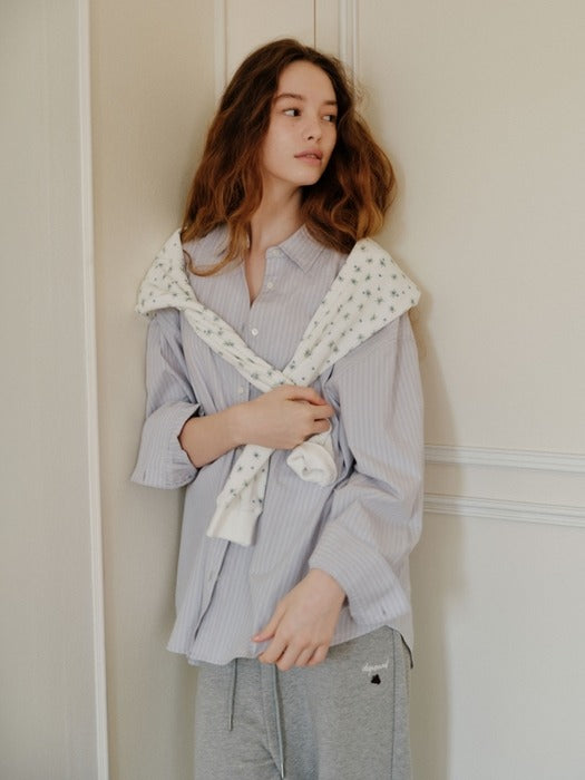 Depound oversized stripe shirts - light grey