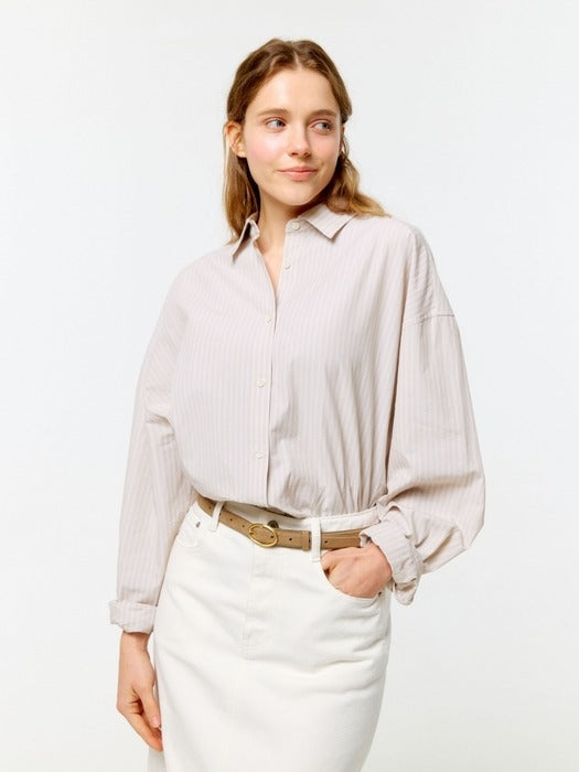 Wconcept_Depound oversized stripe shirts - beige