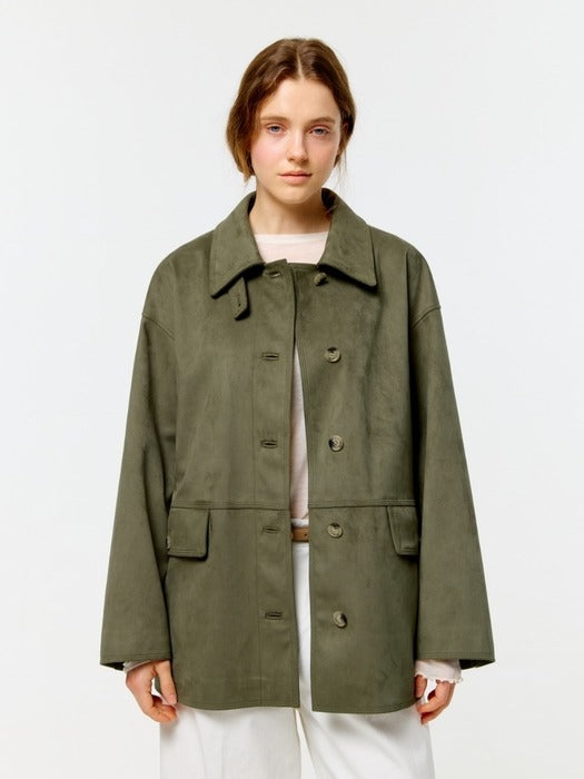 Wconcept_Depound suede half jacket - light khaki