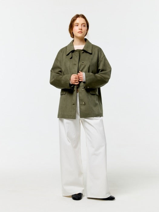 Wconcept_Depound suede half jacket - light khaki