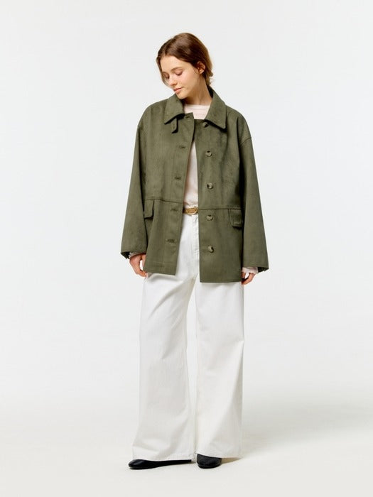 Wconcept_Depound suede half jacket - light khaki