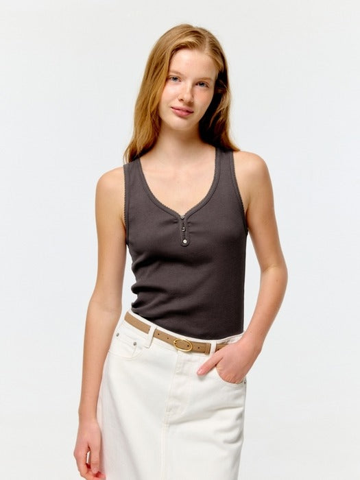 Wconcept_Depound pincoat henley neck sleeveless