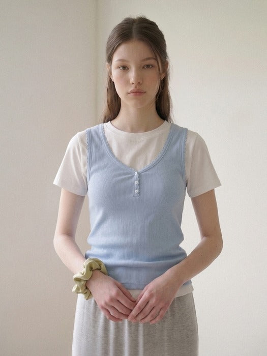 Wconcept_Depound pincoat henley neck sleeveless