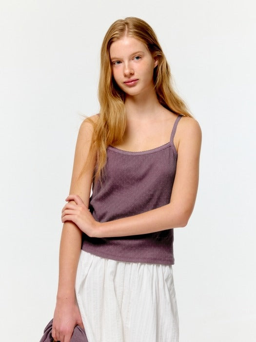 Wconcept_Depound pigment eyelet sleeveless - purple
