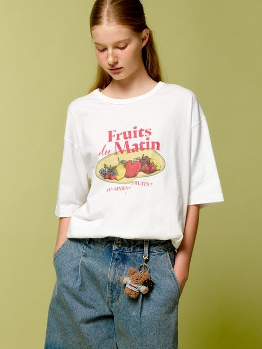 Wconcept_Depound fruits market overfit t-shirt - ivory
