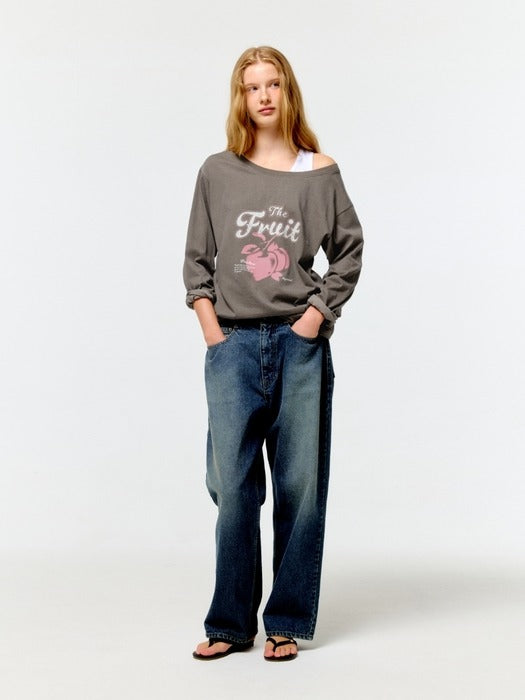 Wconcept_Depound 90's plum boat neck t-shirt - brown