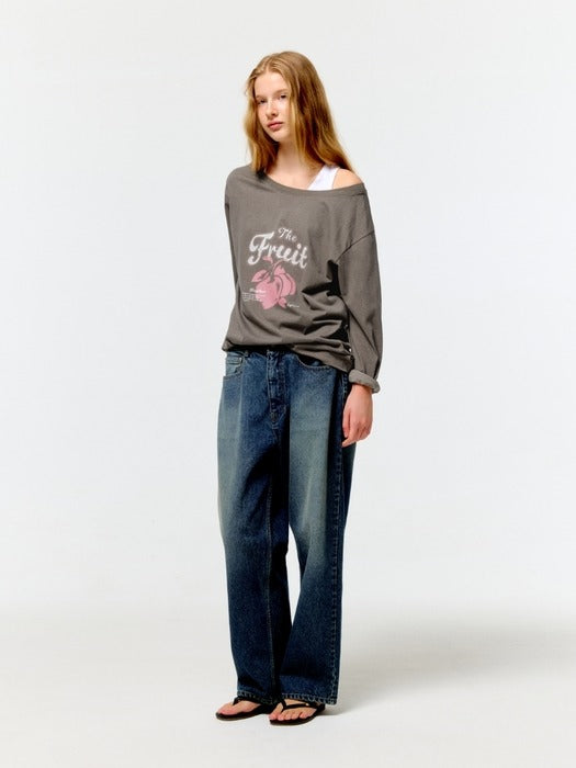 Wconcept_Depound 90's plum boat neck t-shirt - brown