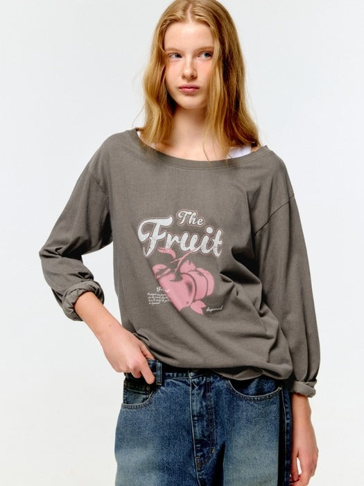 Wconcept_Depound 90's plum boat neck t-shirt - brown