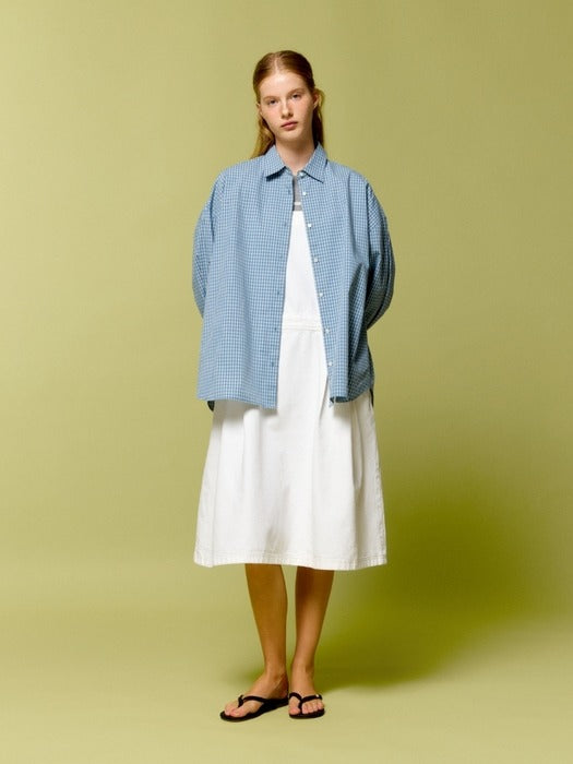 Wconcept_Depound check oversized shirts - blue