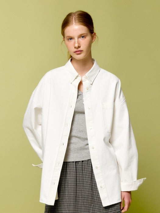Wconcept_Depound pocket denim shirts - ivory