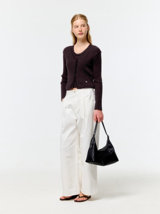 Wconcept_Depound eyelet skashi cardigan - grape