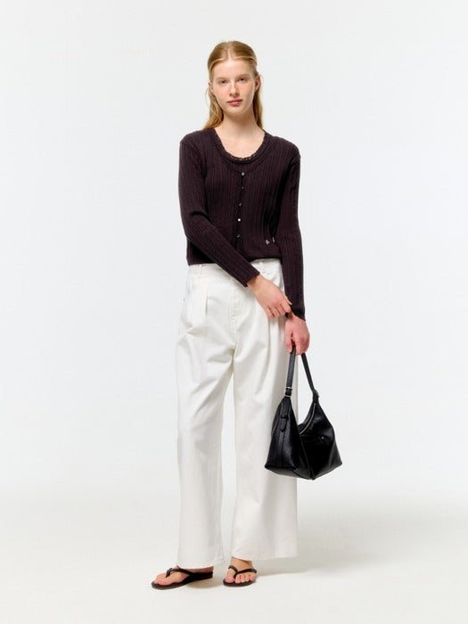 Wconcept_Depound eyelet skashi cardigan - grape