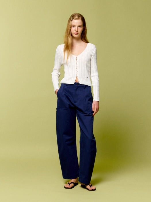 Wconcept_Depound eyelet skashi cardigan - off white
