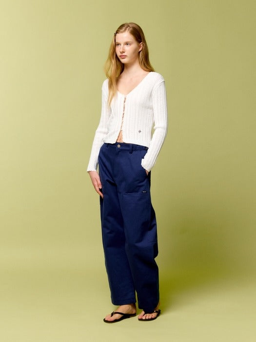 Wconcept_Depound eyelet skashi cardigan - off white