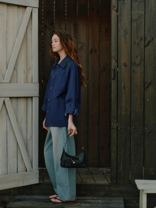 Wconcept_Depound washing cotton work jacket - blue