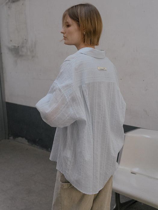 Tillidie Overfit line shirt Blue