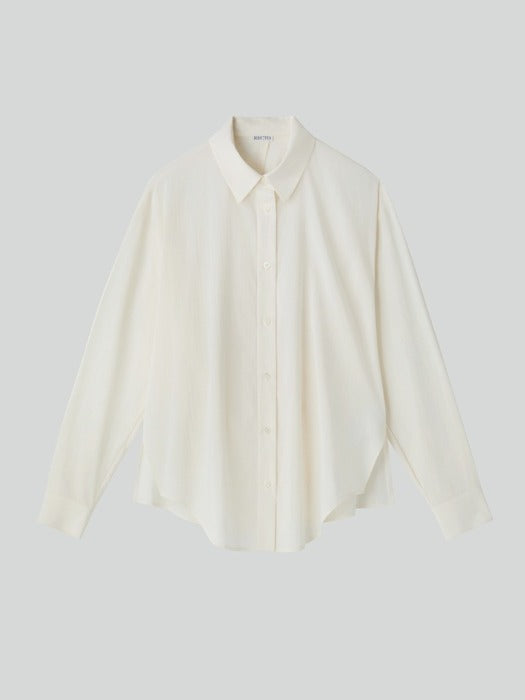 Recto Open Back Draped Shirt (Bean Ivory)