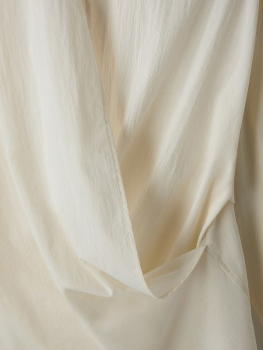 Recto Open Back Draped Shirt (Bean Ivory)