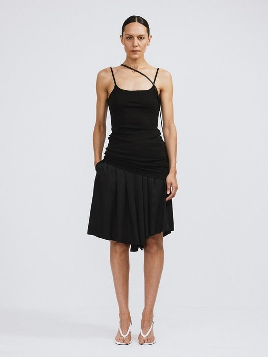 Recto Banding Wide Culotte Pants (Black)