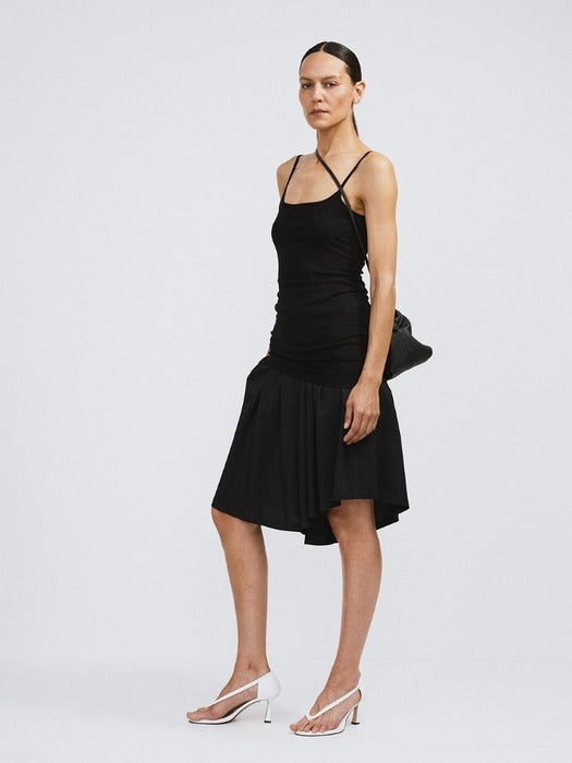 Recto Banding Wide Culotte Pants (Black)