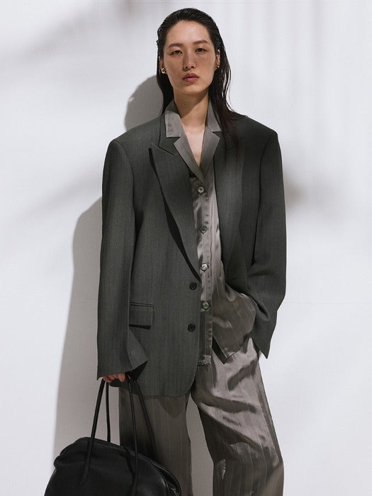 Recto Oversized Daddy Jacket (Dark Grey)