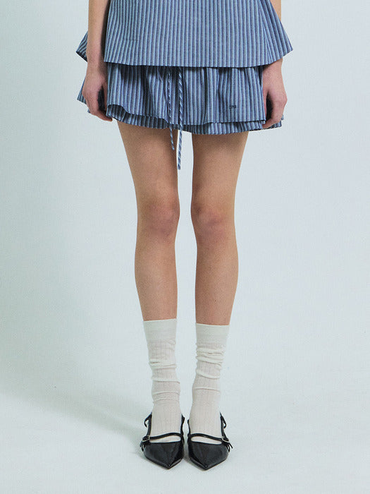 Grove 26Ss Lani Stripe Skirt (Navy)