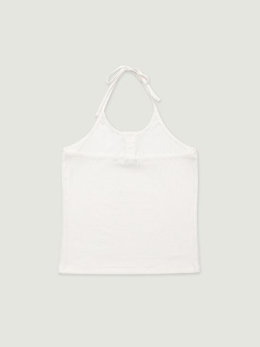 [grove] 26Ss Liv Halter Top (White)